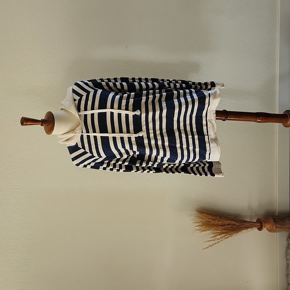 Vince Striped Cotton Hooded Pullover